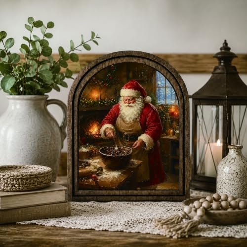 Santa Baking Arched Table Sign, Christmas Farmhouse Kitchen Decor - Image 7