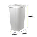 Solid Color 13.3 Gal Touch Top Plastic Trash Can, Spring Loaded Lid Garbage Bin - Image 2