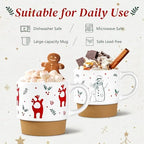 QIKSION 16oz Christmas Mugs, Large Coffee Mugs Set of 4, Holiday Hot Chocolate Ceramic Mug Gift Set for Family, Friends and Colleagues - Image 5