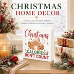Christmas Calories Don't Count Wood Box Sign, Funny Kitchen Shelf Decor - Image 2