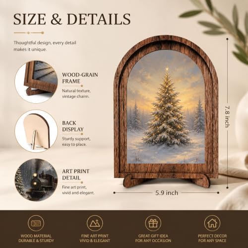 Christmas Tree Arched Table Sign, Rustic Winter Farmhouse Decor - Image 2