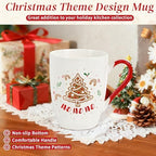 Christmas Coffee Mug Set of 4, 12 oz Gingerbread Man Coffee Mug with Handle, Hot Cocoa Ceramic Mugs with Gift Box for Mom Woman Family Friends Colleagues - Image 5