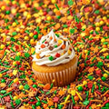 Manvscakes Autumn Themed Sprinkle Blend with Colored Sugar Leaf Shapes by Manvscakes