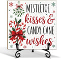 5.1 Inch Romantic Christmas Decor Wood Plaque with Support Stand by ZEDEV
