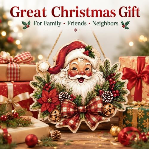 Christmas Decorations - 2D Printed Flat Vintage Santa Claus Welcome Sign - Image 2