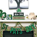 St Patricks Day Decorations, MEETYAMOR 3-Layered Shamrock Wood Block St Patricks Day Decor, Shamrock Ornaments Shake Your SHAMROCK Sign Saint Patricks Day Decorations for the Home, Table, Mantel - Image 4