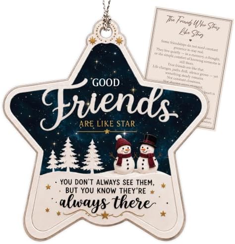 Best Friend Christmas Ornament, Friendship Ornament with Inspirational Quote, Friends Ornament for Christmas Tree, for Friends Women, Friendship Keepsake by Rusaten