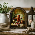 Gingerbread Man Arched Table Sign, Christmas Farmhouse Shelf Decor - Image 7