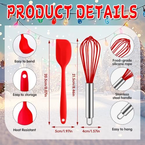 6 Sets Christmas Whisk Silicone Spatula Baking Supplies Gift Set With Card - Image 2
