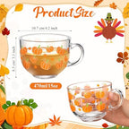 Sliner 6 Pcs Fall Pumpkin Coffee Mugs 16 oz Glass Irish Cups with Handle - Image 2