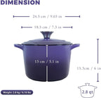 Flavehc Dutch Oven Pot with Lid 2.8 qt Cast Iron Dutch Oven - Image 4
