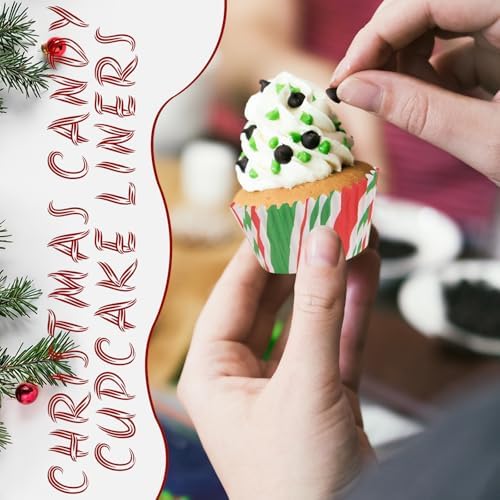 600 Pack Christmas Candy Cupcake Liners Wrappers Baking Cups Santa Holiday Paper Wraps Muffin Liners for Xmas Birthday Party Candy Cake Decorations Supplies(12 Styles) - Image 6