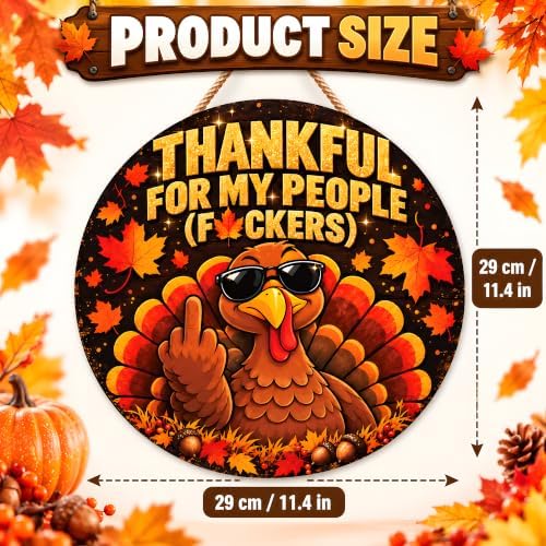 Thanksgiving Decorations - Funny Thanksgiving Turkey Wooden Sign - Image 3