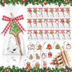 Tioncy 24 Set Christmas Baking Gifts Mini Wood Rolling Pin & Cookie Cutters by Tioncy