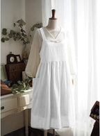 Uaussi Cotton Linen Apron Cross Back Work Apron - Image 6