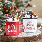 2 PCS Christmas Hot Cocoa Tiered Tray Mug Decor Set with Faux Whipped by Ouvibor