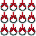 Retrowavy 12 Pcs Small Christmas Kitchen Cabinet Wreaths with Ribbon by Retrowavy