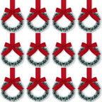 Retrowavy 12 Pcs Small Christmas Kitchen Cabinet Wreaths with Ribbon by Retrowavy