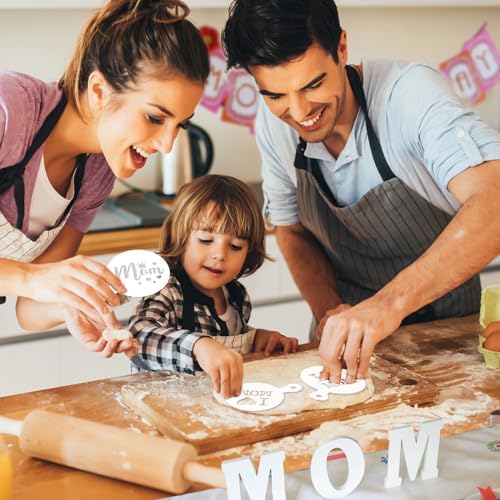 JULBEAR 36Pcs Mother's Father's Day Cookie Cake Stencil Templates - Image 7