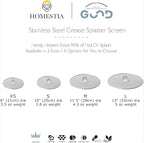 Homestia Splatter Screen for Kitchen, Stainless Steel Fine Mesh Splatter Screen - Image 9
