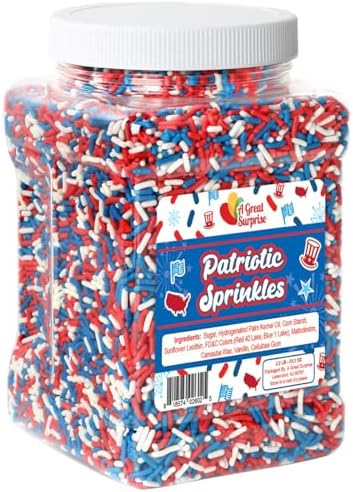 Red White Blue Jimmies, 2.2 lb Patriotic Sprinkle Mix - Image 2