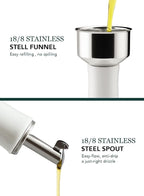 HOMBENE Porcelain Oil and Vinegar Dispenser, 16oz Oil Dispenser - Image 3