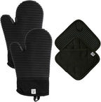 Extra Long Silicone Oven Mitts and Pot Holders Sets | Heat Resistant 500°F by AH+Artisan+Home