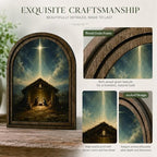 Nativity Scene Arched Decor, Christmas Manger Table Sign, 5.9x7.9 - Image 4