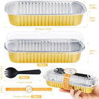 Gold Mini Loaf Cake Pans with Lids, Aluminum Mini Cake Tin, 30Pack - Image 2