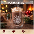 4 Pcs Mulled Wine Glass Christmas Snowflake 12oz Hot Toddy Mugs Xmas Gift - Image 3