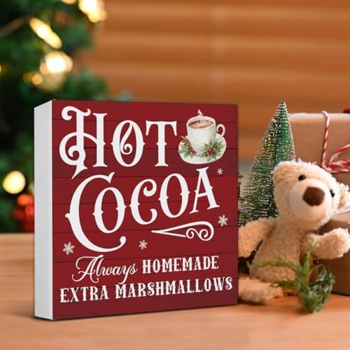 Hot Cocoa Bar Decorations - Christmas Decor, Hot Chocolate Bar Wooden Sign - Image 5
