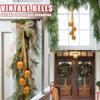 Christmas Bells for Decoration, Vintage Gold Bells with Jute Hanging Rope - Image 4