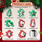 Christmas Cookie Cutter Set - 8 Piece Holiday Cookies Molds with Comfort Grip for Xmas Party Supplies/Favors - Including Glove, Snowman, Gingerbread Man, Star, Snowflakes, Christmas Tree, etc - Image 3