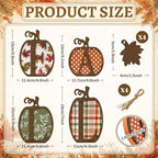 4 Pcs Fall Pumpkin Decor, Wooden Autumn Fall Decorations for Home - Image 3