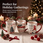 Topadorn 18 oz Christmas Ceramic Coffee Mugs with Handle, Tea Cup Set of 4 - Image 6