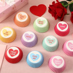 SANNIX 450Pcs Valentine's Day Cupcake Liners, Heart Candy Love XOXO Baking Cups Cupcake Wrappers Paper Wraps Muffin Liners for Valentines Day Wedding Birthday Party Candy Cake Decorations Supplies - Image 3