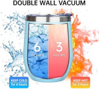 MEZMUT 12 Oz Insulated Wine Tumbler with Lid Wine Glass Cup(Light Blue,1) - Image 5