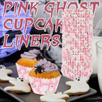 600 Pack Halloween Cupcake Liners Pink Ghost Baking Cups Standard Size Muffin Liners for Halloween Party Candy Cake Decorations Supplies - Image 4