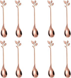 AnSaw Elegant Rose Gold Leaf Coffee Spoons by AnSaw