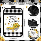 Jingmore 12 Pcs Sunflower Pot Holders Bulk, Black White Plaid with Pocket - Image 4