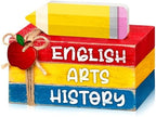 4 Pcs Back to School Table Decor, Wooden Pencil Book Signs by Anglechic