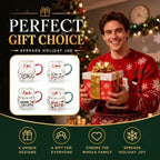 Noamus 4 Pack Christmas Mugs Set, 15oz Ceramic Snowman Coffee Cup, Stackable Holiday Xmas Tea Mug for Hot Cocoa Cold Water Milk, Housewarming Gift Home Decor, Dishwasher Microwave Safe(4 Styles) - Image 5