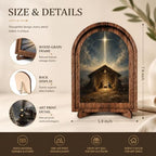 Nativity Scene Arched Decor, Christmas Manger Table Sign, 5.9x7.9 - Image 2