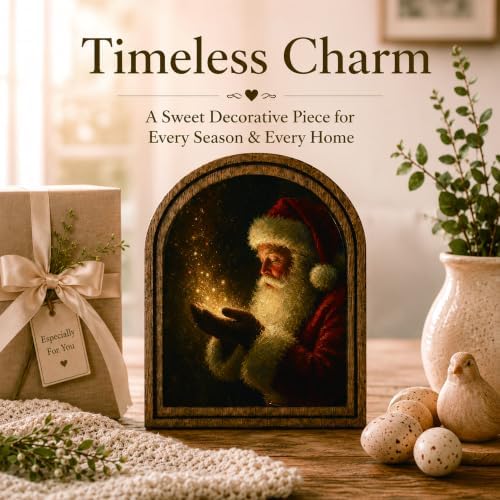 Santa Magic Arched Table Sign, Christmas Farmhouse Shelf Decor - Image 3