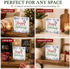 Happy Holidays Wood Box Sign, Colorful Christmas Decor for Tabletop Shelf - Image 5