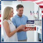 Moucuny 4 Pcs 4th of July Patriotic Table Decorations Wooden Signs - Image 5