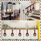 Retrowavy 12 Pcs Small Christmas Kitchen Cabinet Wreaths with Ribbon - Image 4