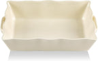 Sweejar Casserole Dishes for Oven, Ceramic 9x13 Baking Dish, Wave Edge Bakeware by Sweejarco1949