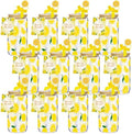 12 Set Lemon Glasses with Lid Straw, Cute Lemon Gift for Women, Employee by Vesici