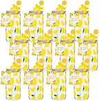 12 Set Lemon Glasses with Lid Straw, Cute Lemon Gift for Women, Employee by Vesici
